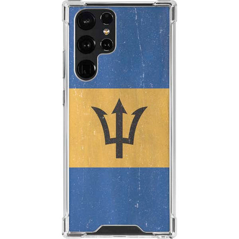 Barbados Flag Distressed Galaxy S23 Ultra Clear Case
